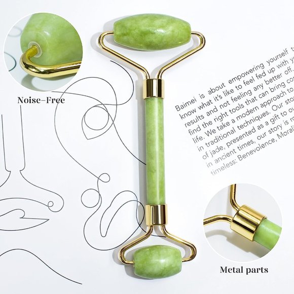 Women Green Face Roller and Gua Sha Set for Skin Care Routine Self Care - Picture 4 of 13